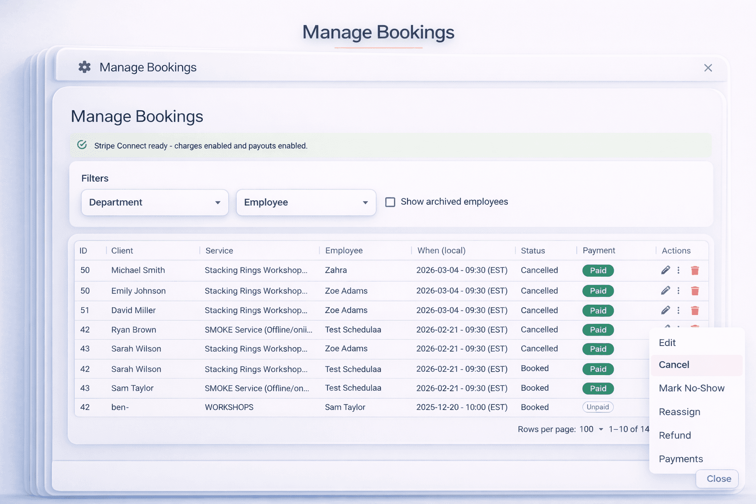 Schedulaa payment collection workflow